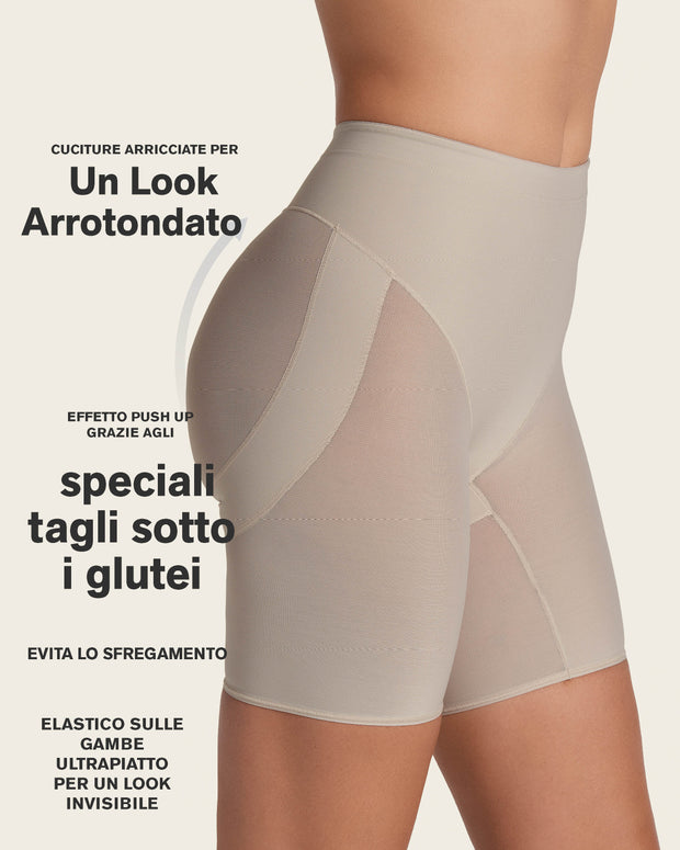 Braga faja tipo short levanta glúteos de control en abdomen#color_802-habano-claro