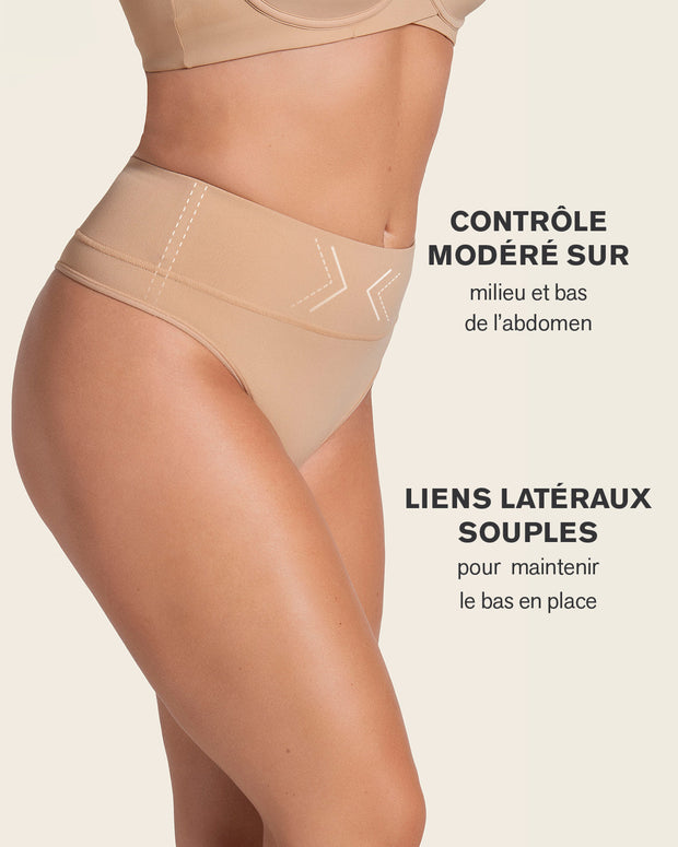 Tanga de control moderado tiro alto en SkinFuse#color_802-habano-claro