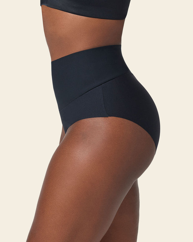 Braga clásico tiro alto de control fuerte de abdomen#color_700-negro