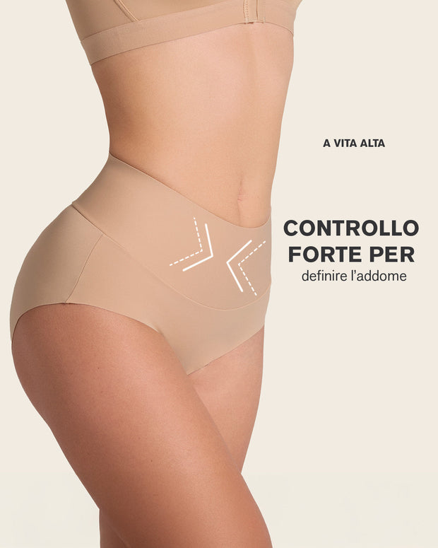 Braga clásico tiro alto de control fuerte de abdomen#color_801-habano-claro