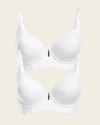 Paquete x 2 sujetadores de push up suave y buen cubrimiento en sisa y espalda Cover Bra#color_000-blanco