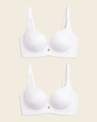 Paquete x 2 sujetadores de push up suave y buen cubrimiento en sisa y espalda Cover Bra#color_000-blanco