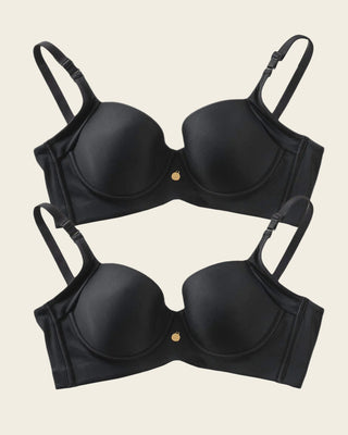 Paquete x 2 sujetadores de push up suave y buen cubrimiento en sisa y espalda Cover Bra#color_700-negro