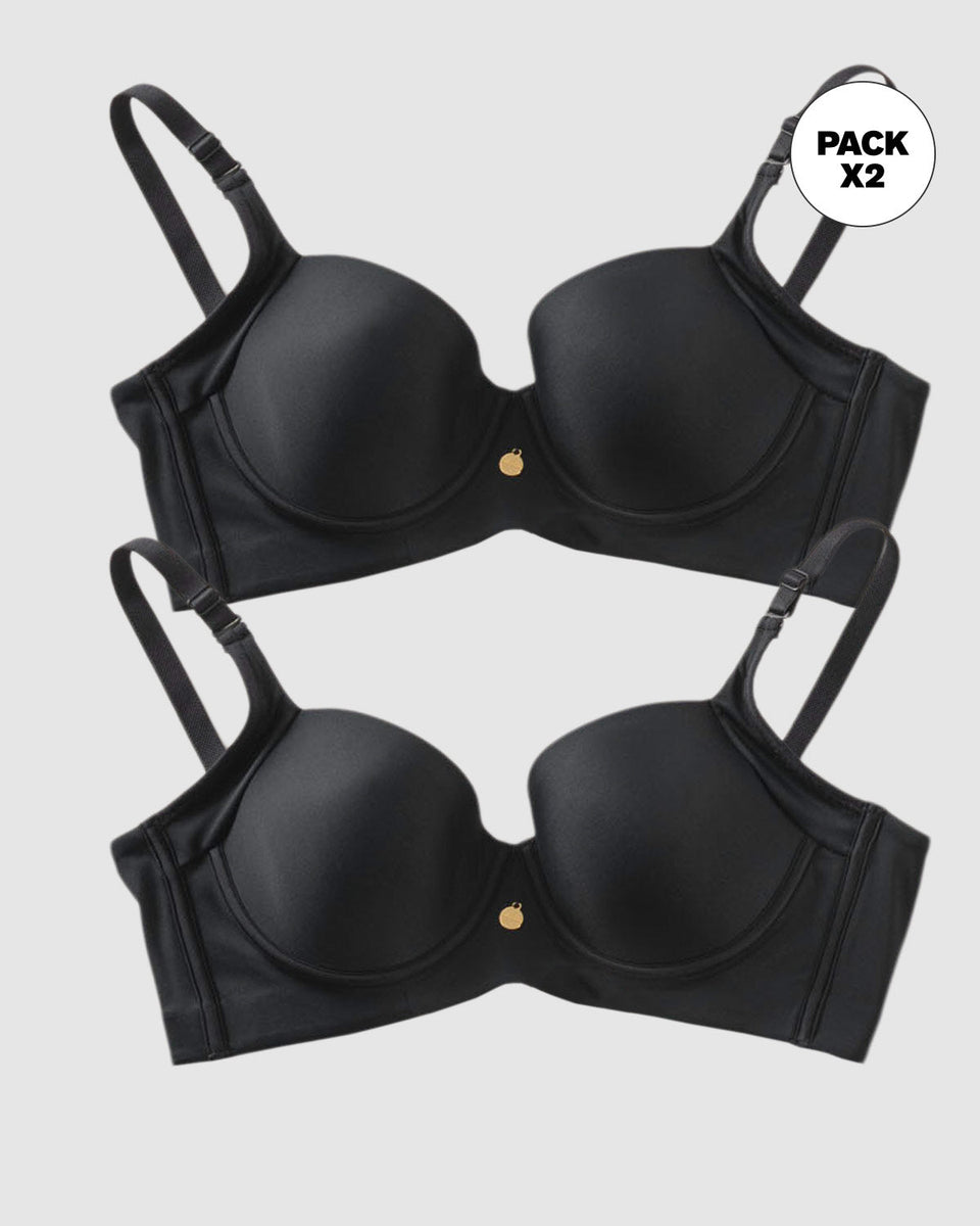 Paquete x 2 sujetadores de push up suave y buen cubrimiento en sisa y espalda Cover Bra