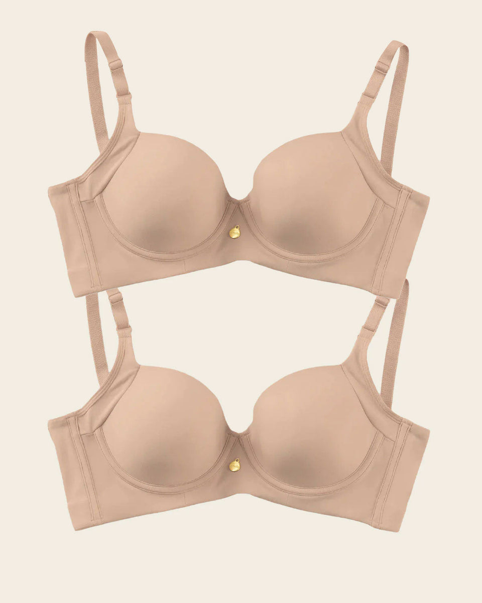 Paquete x 2 sujetadores de push up suave y buen cubrimiento en sisa y espalda Cover Bra