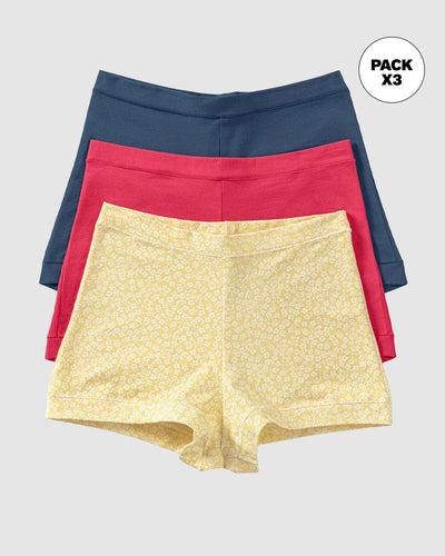 Paquete x 3 bóxers con algodón de excelente cubrimiento#color_s39-fondo-amarillo-estampado-coral-azul
