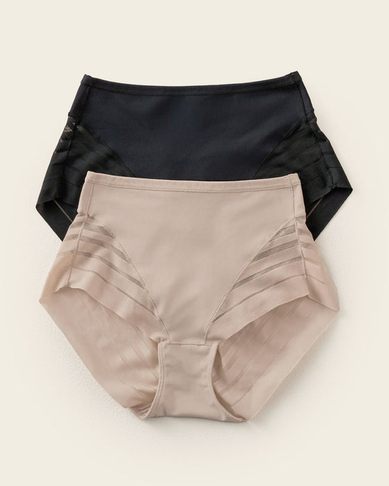 Braga faja clásico paquete x 2 control moderado de abdomen#color_s01-negro-habano-claro