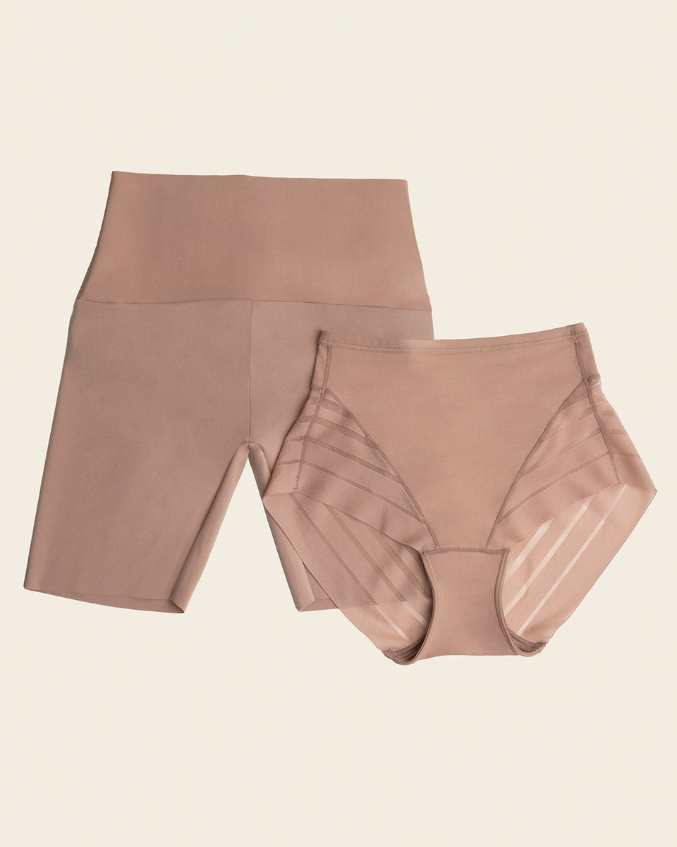 PowerStay Short & Stripe Undetectable Panty in Nude