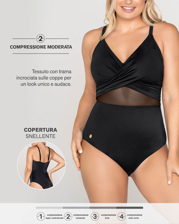 Bañador entero con push up medio de pecho y control suave de abdomen#all_variants