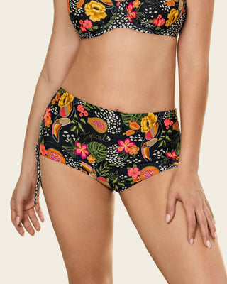 Braga de bikini tiro alto de control suave Eco#color_701-estampado-flores-negro
