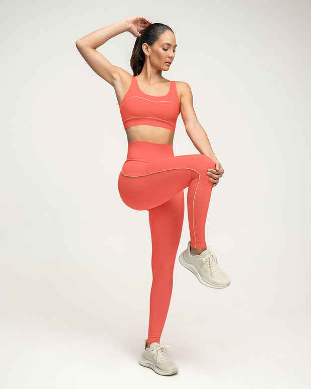 Legging deportivo de control con doble capa de tela en pretina#color_369-coral