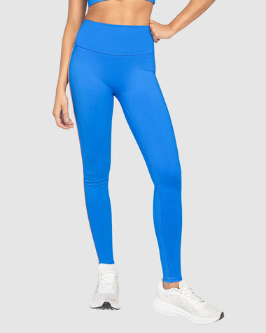 Legging deportivo de control con doble capa de tela en pretina#color_502-azul