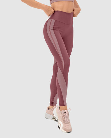 Legging deportivo con cortes en contraste Leonisa Active by Silvy Araujo#color_194-vino-medio