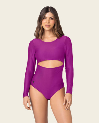 Bañador manga larga elaborado con botellas PET#color_429-morado