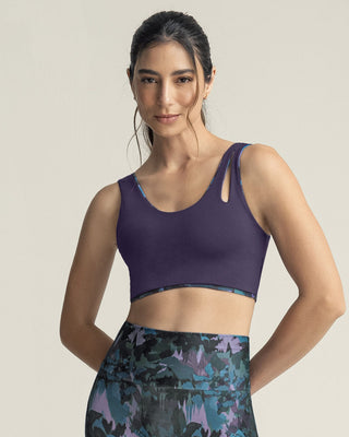 Top doble cara deportivo#color_186-estampado-flores-morado
