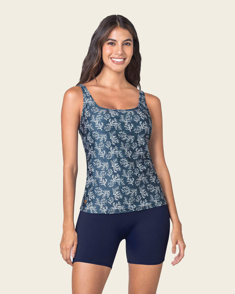 Bañador de dos piezas Camiseta y Short de compresión de abdomen