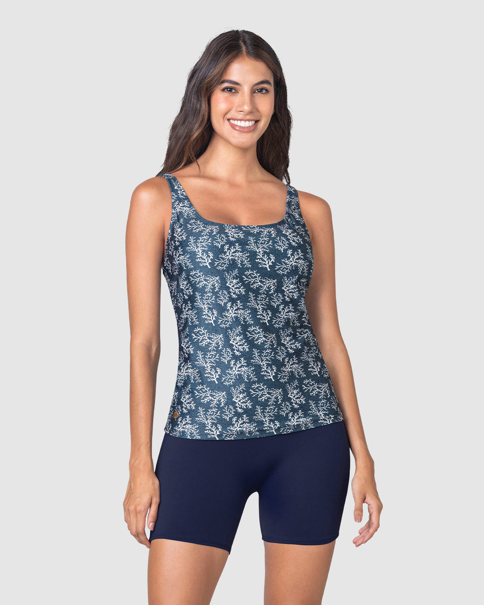 Bañador de dos piezas Camiseta y Short de compresión de abdomen