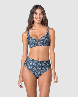 Bikini con braga tiro alto y top corsetero#color_589-estampado-corales