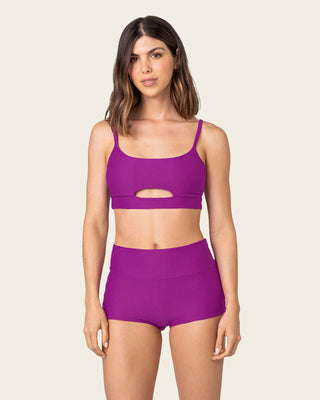 Bikini top + short de tiro alto#color_429-morado