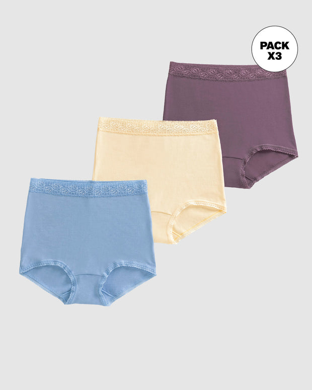 3 confortables bragas clásicas ajuste y cubrimiento total#color_s26-vainilla-mora-azul