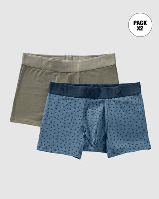 Paquete x2 bóxers cortos en algodón elástico#color_s69-verde-azul-oscuro