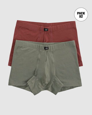 Paquete x 2 bóxers cortos en algodón#color_s03-verde-rojo