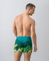 Bañador corto con botón y cierre internos y bolsillos laterales para hombre#color_600-verde