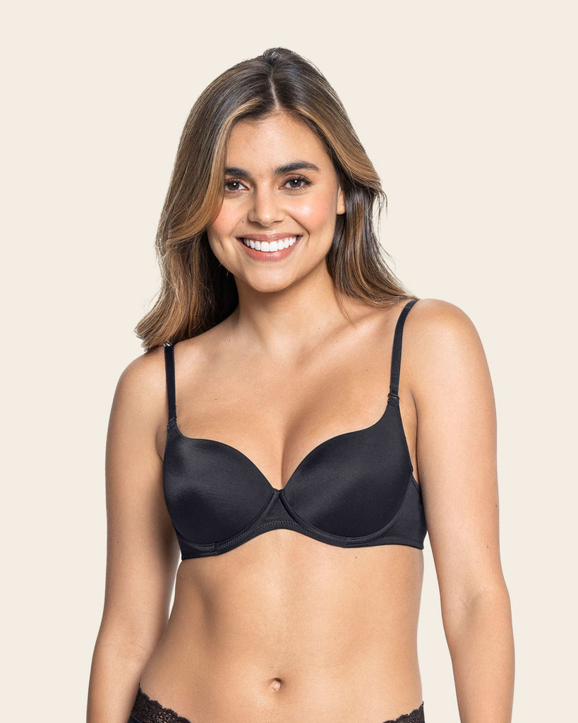 Front Cutout Demi-Cup Double Push Up Bra