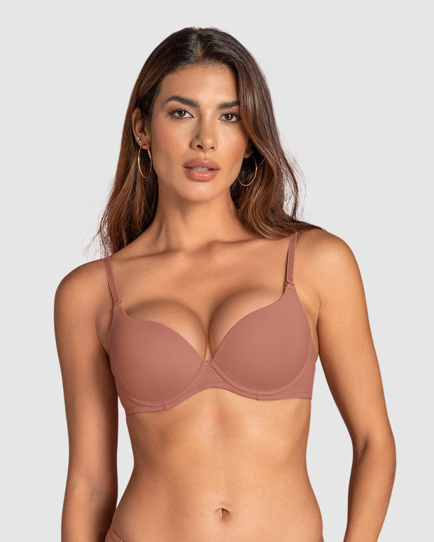Sujetador push up medio con tirantes multiusos#color_951-palo-de-rosa