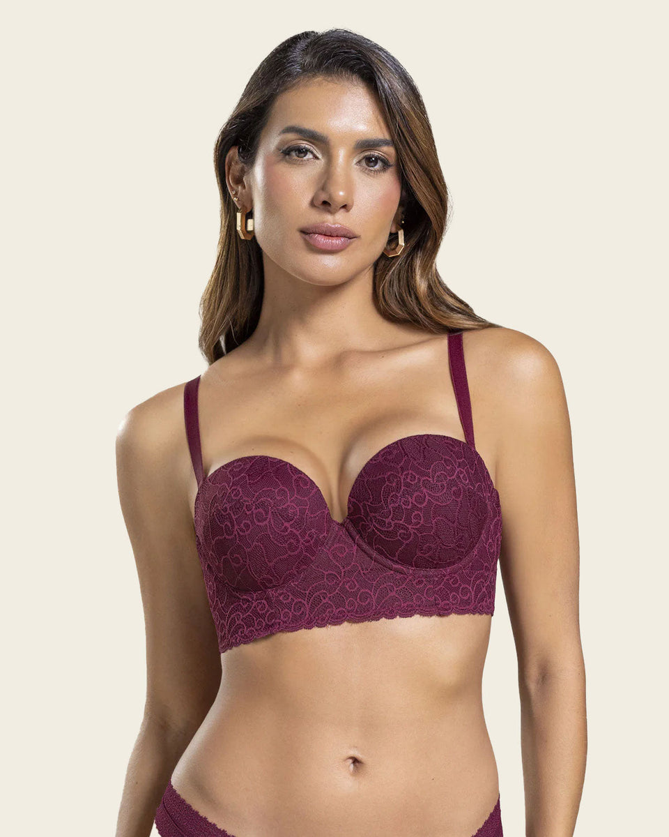 Sujetador balconet de encaje con push up incorporado