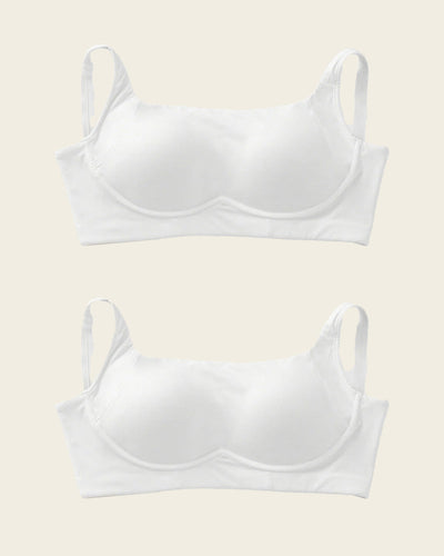 Paquete x 2 sujetadores sin aro ultracómodos de alto soporte y cubrimiento Everyday Bra#color_000-blanco