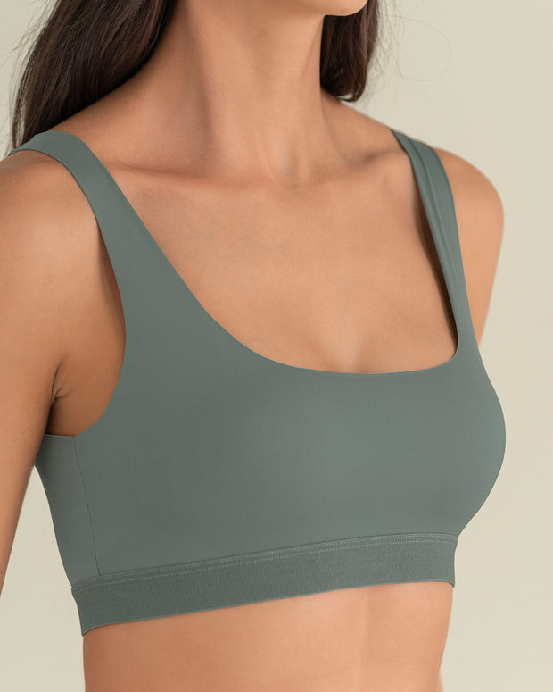 Paquete x 2 tops invisibles doble escote#color_s04-verde-medio-negro