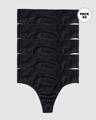 Paquete x 3 tangas tiro alto en tecnología Seamless#color_700-negro