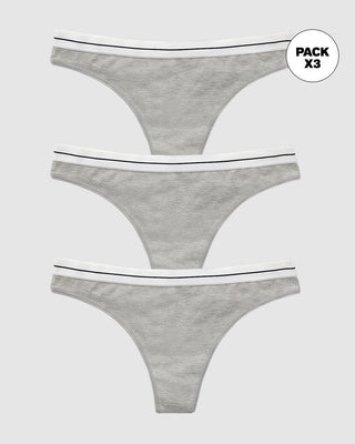Paquete x 3 tangas en algodón jaspe con elástico suave en cintura#color_288-gris-jaspe