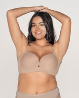 Sujetador de push up suave y cubrimiento alto en sisa y espalda Cover Bra#color_802-habano-claro