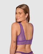 Bralette triangular en tul y encaje elástico en base del pecho