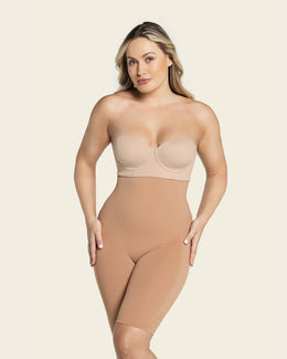 Faja Shapewear For Women High-Waisted Capri Thigh Cover Ends At Your Knees  Wear With Your Favorite Bra Open Bust Seamless 