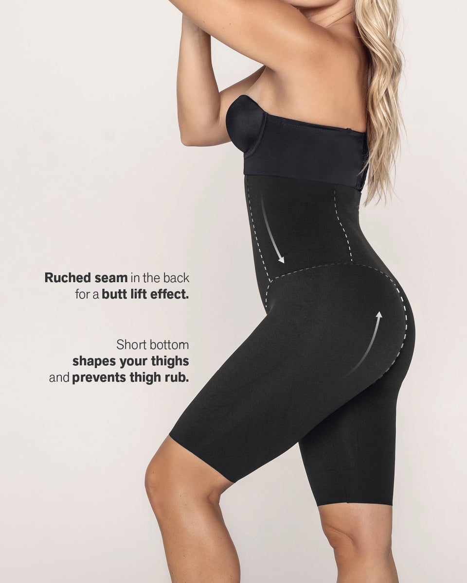 Leonisa Schlankmachende Shorts – Hochtailliert, Formt Bauch & Taille, Hebt Den Po An (mit Doppeltem DuraFit-Bund)