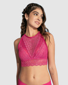 Bralette de cuello alto tipo crop top sin estructura