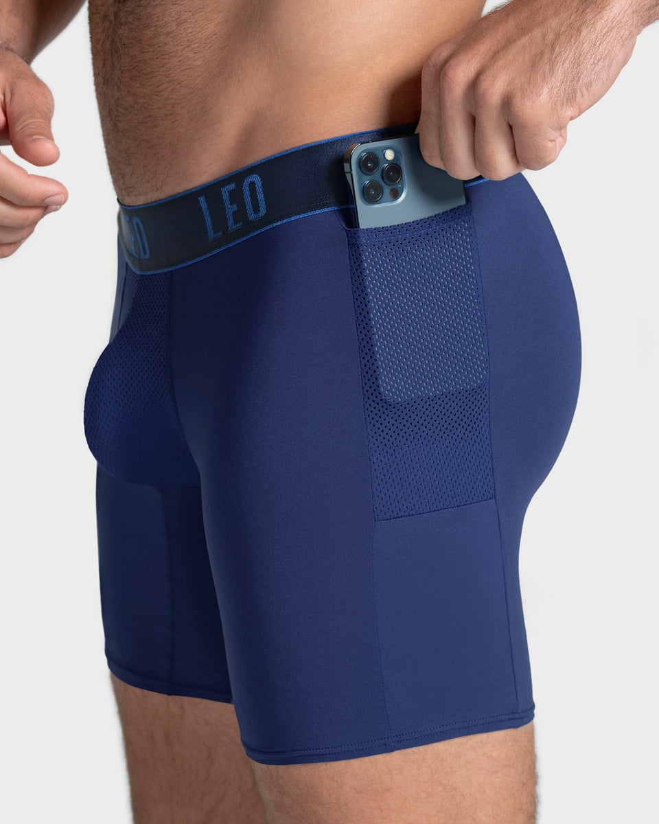 Bóxer deportivo con bolsillo lateral en microfibra