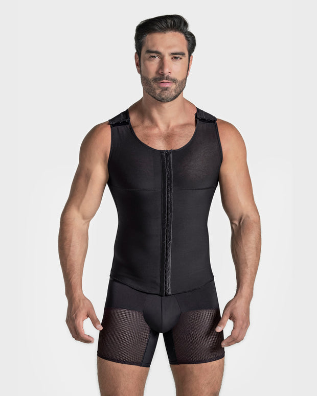 Men's Firm Shaper Vest with Back Support Front Hook Closure Leonisa