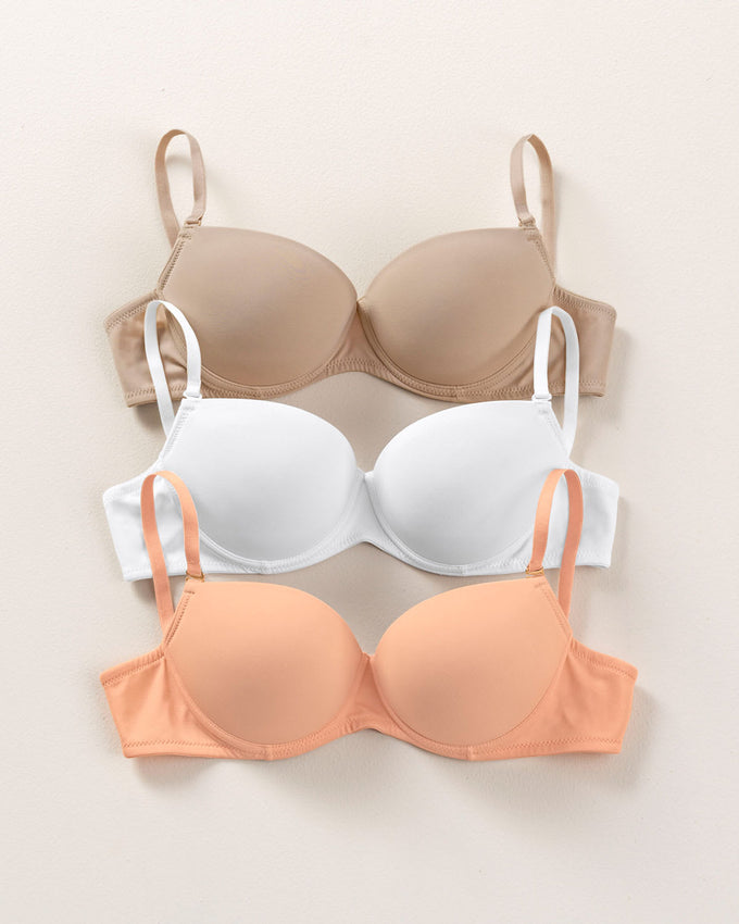Sujetador de push up medio con copas lisas#color_802-habano-claro