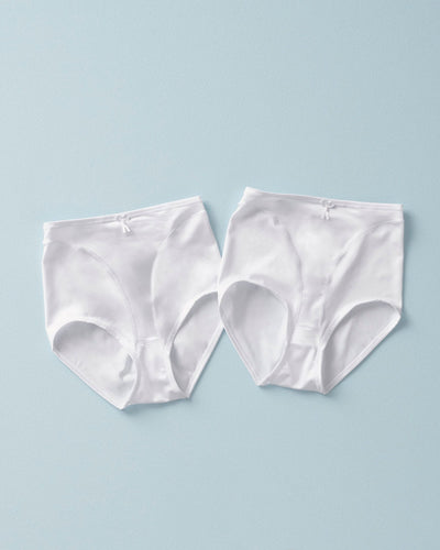 Paquete x 2 bragas fajas clásicas con control suave de abdomen#color_000-blanco