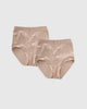 Paquete x 2 bragas fajas clásicas con control suave de abdomen#color_878-beige