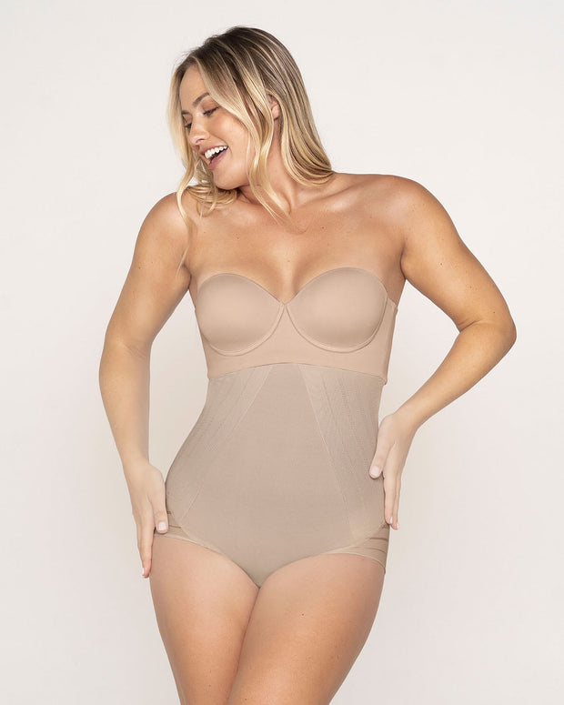 Leonisa Open Bust Seamless Full Shapewear- Tummy Control Bodysuit