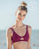 Top de bikini con copas extraíbles elaborado en pet reciclado#color_455-morado-oscuro