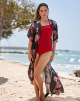 Kimono multifuncional estampado con cinturón ajustable#color_700-fondo-negro
