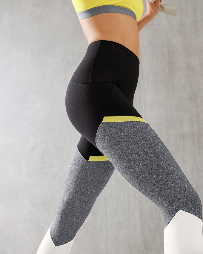 Legging deportivo con control de abdomen y bloques de colour#color_701-negro