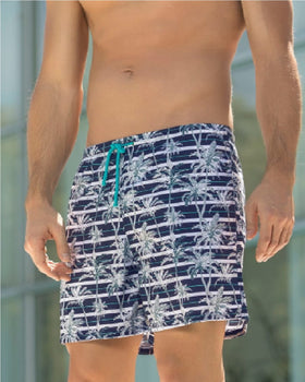 Pantaloneta de baño estampada de silueta ancha#color_548-estampado-palmeras