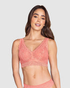 Bralette triangular de encaje en el frente y tela lisa en espalda